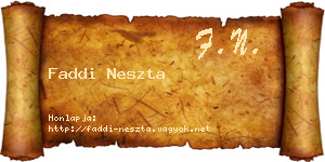 Faddi Neszta névjegykártya